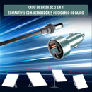 Adaptador de carregador de carro 3 em 1 para Starlink Mini com DC 5521 USB-C QC 3.0 3 portas com suporte para carregamento rápido PD com cabo DC 16AWG